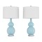 Hastings Home Hastings Home Gourd Ceramic LED Table Lamp Set, Blue 242443ADN - alternate 2